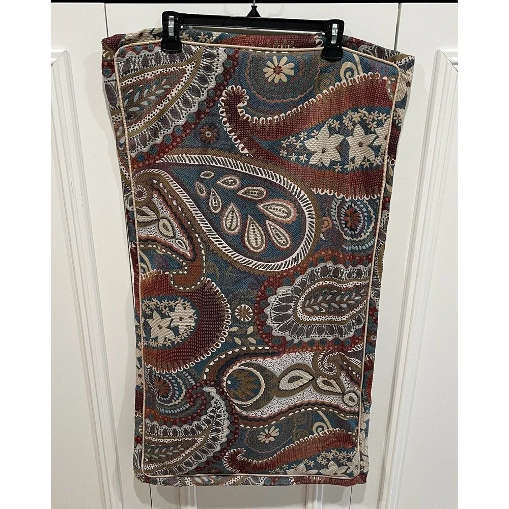 Pier‎ 1 Set Of 2 King Pillow Shams Paisley Floral Jacquard Textured Bohemian